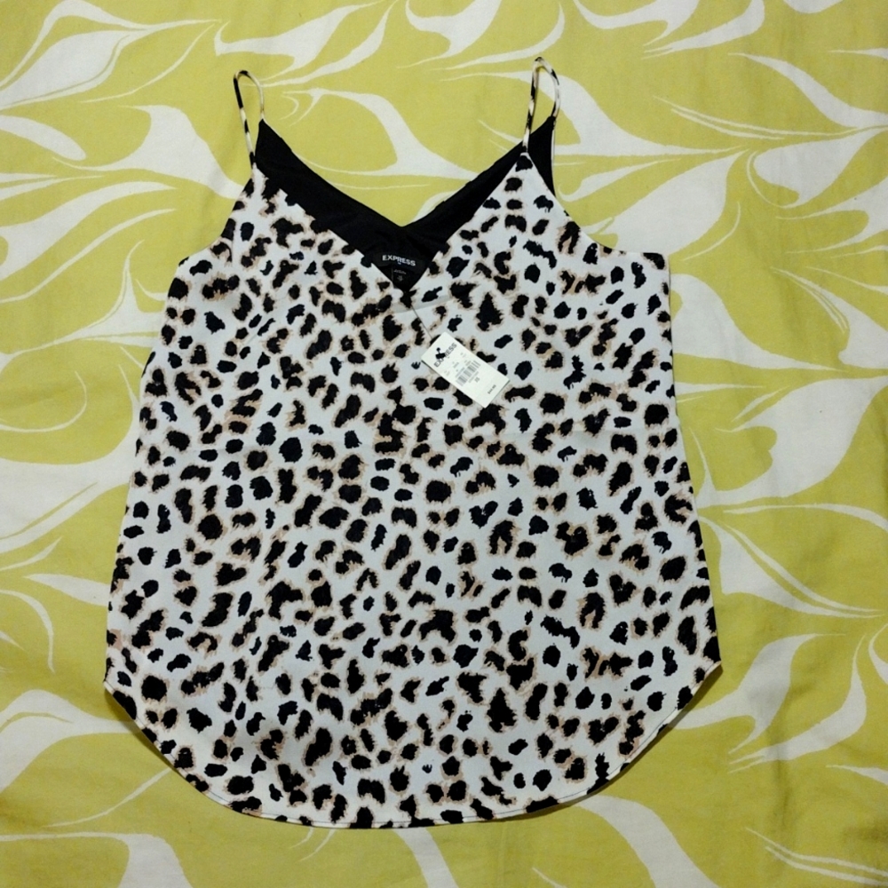 Xs Express Cheetah Chiffon Blouse.